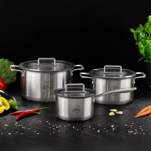 Zestaw garnków La Bonita LB6ZGS001 Indukcja Stal nierdzewna 6 elementów