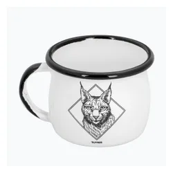 Kubek turystyczny Alpinus Emaliowany Ryś biały