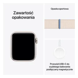 Apple Watch SE GPS 40 мм алюминиевый лунный светящийся / лунный светящийся спортивный браслет