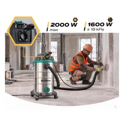 Odkurzacz Przemysłowy 30 L 3600 W Bezworkowy Na Mokro I Sucho Hm-409