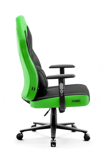 Fotel Diablo Chairs X-Gamer 2.0 Normal Size Gamingowy do 150kg Skóra ECO Tkanina Green emerald