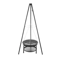 Palenisko trójnóg duży grill ogniskowy ogrodowy wiszący 2w1
