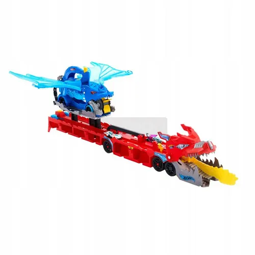 HOT WHEELS DUŻY TRANSPORTER AUTEK 2w1 PODWÓJNY SMOK + 2 autka JBM72