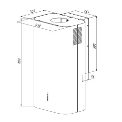 Okap Akpo WK-10 ELLIPSE WL T800 Czarny