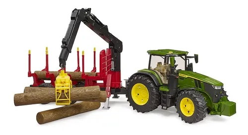 BRUDER Traktor John Deere 7R 350 z przyczepą leśną