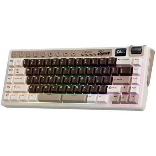 Klawiatura mechaniczna Royal Kludge RK-M70 Mocha Grey Cream Switch Beżowo-Brązowy
