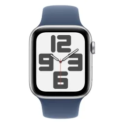 Apple Watch SE 2gen GPS 44mm koperta z aluminium (srebrny) + pasek sportowy rozmiar S/M (denim) 2024 (CPO)