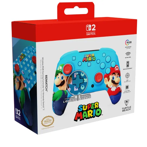 Pad Turtle Beach Rematch Wireless Controller Mario & Luigi do Nintendo Switch / Switch 2 Niebieski