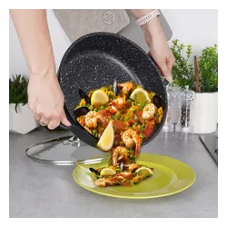 Patelnia granitowa ze szklaną pokrywką GRANDE 28 cm
