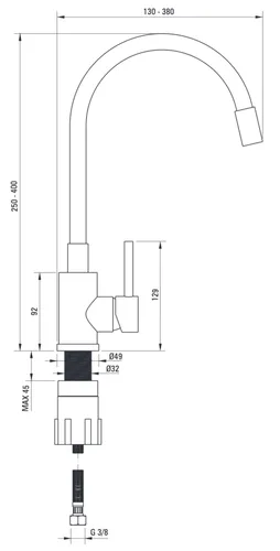 Bateria DEANTE Luno BOC 5720 Beż/Stal