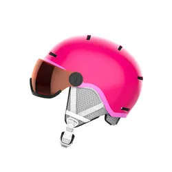 Kask narciarski dziecięcy SALOMON GROM VISOR pink z WBUDOWANA SZYBĄ - KAT. S2 - Rozmiar - M