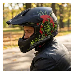 Kask KAMIKAZE Tokyo Drift Czarny Full Face (rozmiar XL)