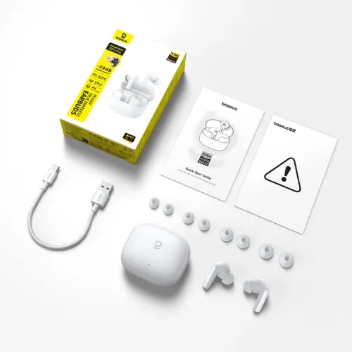 Słuchawki bezprzewodowe Baseus Bass BP1 Pro ANC Dokanałowe Bluetooth 6.0 Biały
