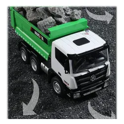 Zdalnie sterowany samochód COIL ciężarowy wywrotka ciężarówka skala 1:18 zielony