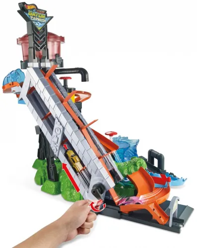 Hot Wheels Mega Myjnia Samochodowa City Color Shifers - Atak Krokodyla