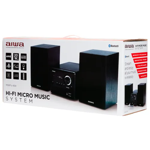 Wieża Aiwa MSBTU-300 20W Bluetooth Radio FM Czarny