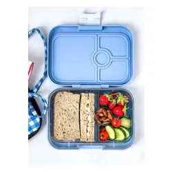 Średni prostokątny lunchbox Yumbox Panino - malibu purple / unicorn tray