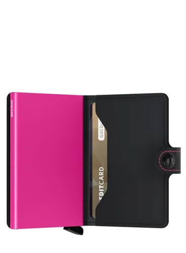 Kompaktowy portfel RFID Secrid Miniwallet Matte - black / fuchsia