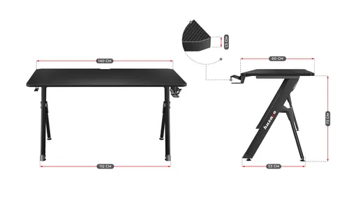 Biurko Huzaro Hero 2.8 140cm Czarny