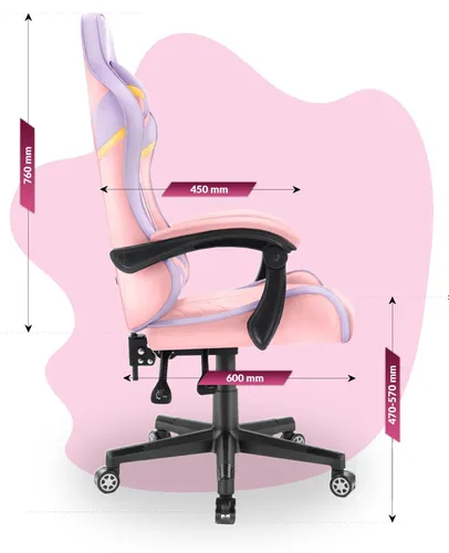 Fotel HELL'S CHAIR HC- 1004 Kids Colorful Różowo-fioletowy