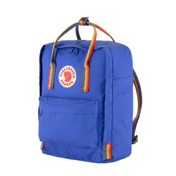 Fjallraven Kanken Gökkuşağı Sırt çantası-kobalt mavisi / gökkuşağı deseni