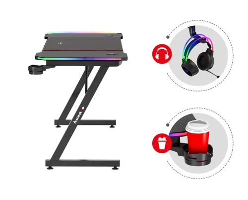 Biurko gamingowe HUZARO Hero 4.8 RGB Czarny