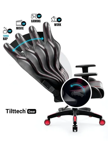 Fotel Diablo Chairs X-One 2.0 Normal Size Gamingowy do 160kg Skóra ECO Tkanina Czarno-czerwony