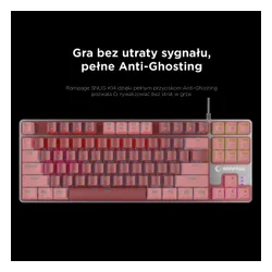 Klawiatura gamingowa Rampage Snug Blue przewodowa mechaniczna podświetlana biało-szara
