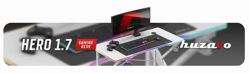 Biurko gamingowe HUZARO Hero 1.7 RGB Biały