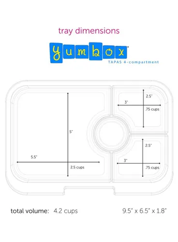 Lunchbox pojemnik na śniadanie XL Yumbox Tapas 4 - palm green / lime