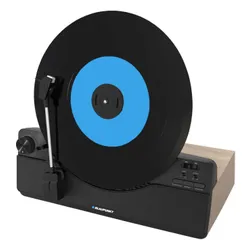 Gramofon pionowy BLAUPUNKT VT100 Czarny,Automatyczny,Napęd paskowy,BT,Wbudowane głośniki,Prędkość odtw.33 1/3,45 obr./min