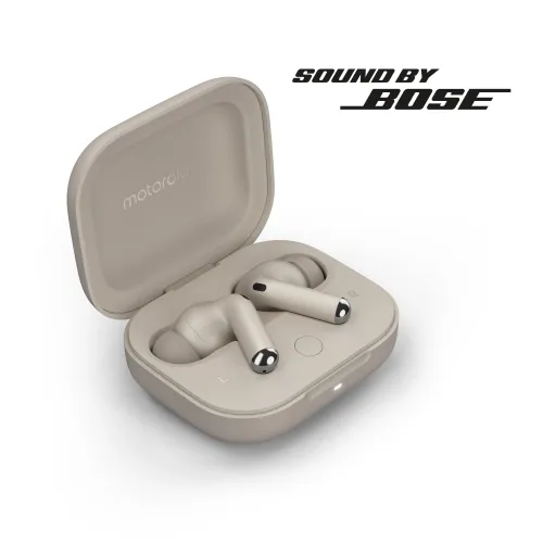 Słuchawki bezprzewodowe Motorola Moto Buds+ sound by BOSE Dokanałowe Bluetooth Jasnoszary