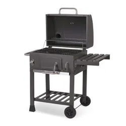 Grill węglowy ogrodowy Berdsen BD-891 komin żeliwny ruszt z pokrywą popielnik + termometr