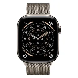 Apple Watch 11 GPS + Cellular 42mm koperta z tytanu (naturalny) + pasek sportowy rozmiar S/M (górska szarość)