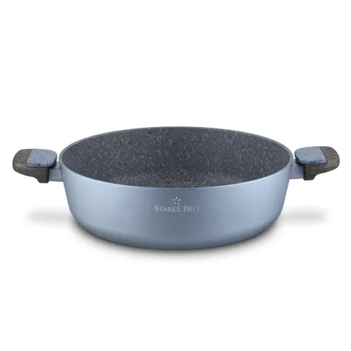 Patelnia nieprzywierająca z dwoma uchwytami i pokrywką STARKE PRO DOUBLE 28 cm
