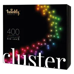 Twinkly Inteligentne lampki dekoracyjne Cluster 400 LED RGB 6 m kiść, girlanda, sterowane aplikacją