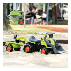Falk Traktorek Jeździk Baby Claas z Koparką Łyżką i Przyczepą