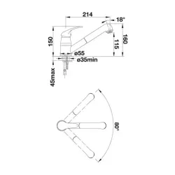 Bateria Blanco Daras-S 517740 Kawowy Wygląd silgranitu