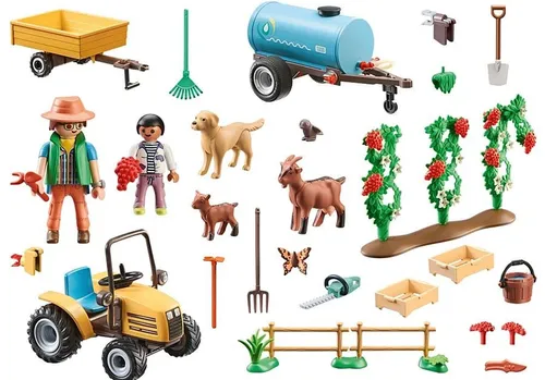 Playmobil Country Figures Set 71442 Трактор с прицепом и цистерной для воды