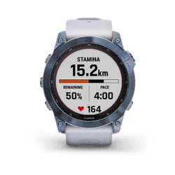 Смарт-часы Garmin FENIX 7X Sapphire Solar титановый синий минерал DLC с белым ремешком (010-02541-15)