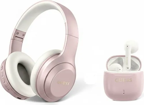 Słuchawki nauszne GUESS + Słuchawki douszne GUESS Różowy