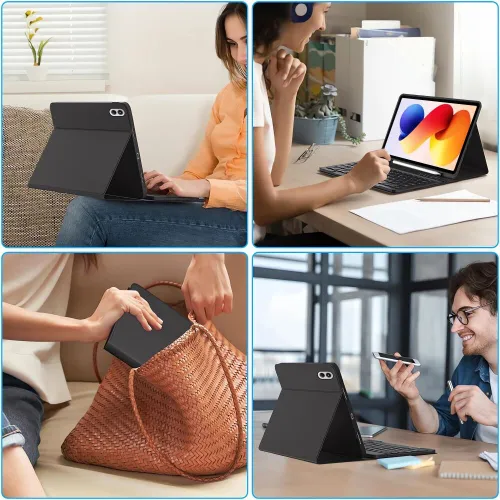 Etui na Xiaomi Poco Pad M1/Redmi Pad 2 Pro 12.2 TECH-PROTECT SC Pen Czarny + Klawiatura