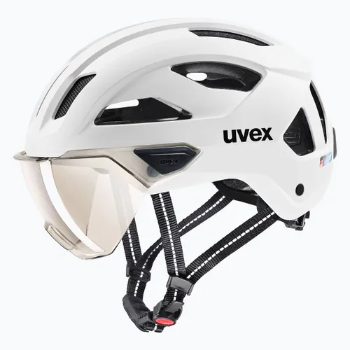 Kask rowerowy UVEX Stride Visor white matt/litemirror silver