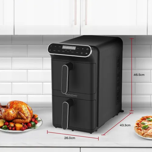 Air Fryer Frytkownica beztłuszczowa TURBOTRONIC TT-AF500D Czarny z podwójnym koszem