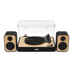 Gramofon House of Marley Revolution + Głośniki (EM-JT304-SB) Manualny Napęd paskowy Bluetooth Czarno-beżowy