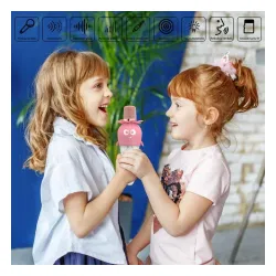 Mikrofon z głośnikiem Bluetooth Forever AMS-200 dla dzieci 5W Różowy