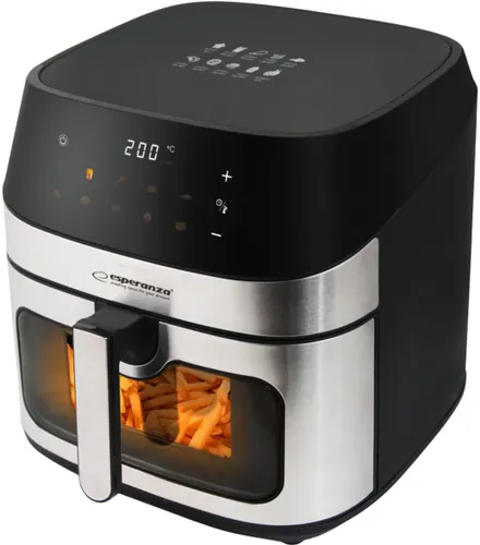 Air Fryer Frytkownica beztłuszczowa ESPERANZA Patate Al Forno 8l z 10 automatycznymi programami i okienkiem do obserwacji postępów gotowania