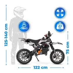 Motorek dla dzieci cross spalinowy 49CC motocykl el. start LED 35km/h motor