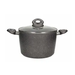 Garnek aluminiowy z pokrywką VALDINOX ROCK SZARY 6 l