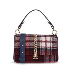 Tommy Hilfiger Luxe geantă Crossover din piele verificați AW0AW15873 verificați 0KP